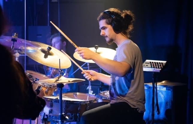 drummer-performing-at-a-music-college-near-adel