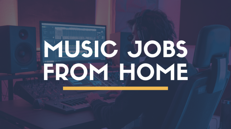 music producer working remotely from home studio with digital audio workstation