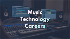 music technology professional working with digital audio software in modern recording studio