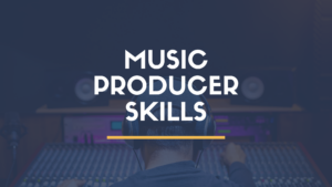 Music producer creating a song in a professional recording studio using a digital audio workstation